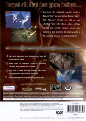 Baldur's Gate - Dark Alliance box cover back